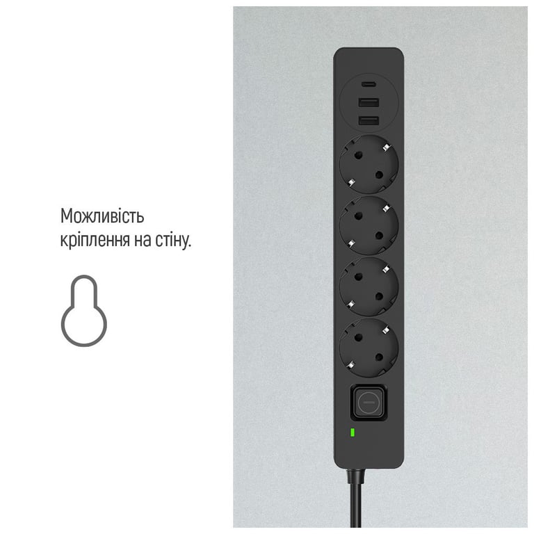 Мережевий фільтр живлення ColorWay CW-CHE432PDB, 4 розетки/3USB 2M (CW-CHE432PDB) - фото 12