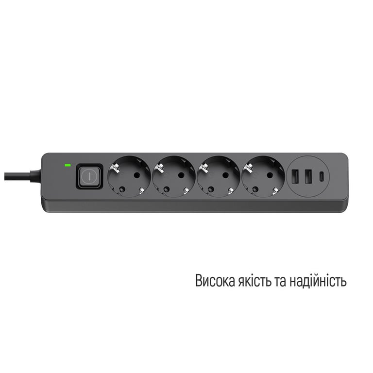 Мережевий фільтр живлення ColorWay CW-CHE435PDB, 4 розетки/3USB 5M (CW-CHE435PDB) - фото 7