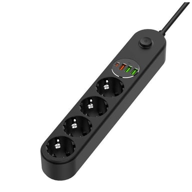 Мережевий фільтр живлення ColorWay CW-CHE44PDB, 4 розетки/4USB 2M (CW-CHE44PDB) - фото 1