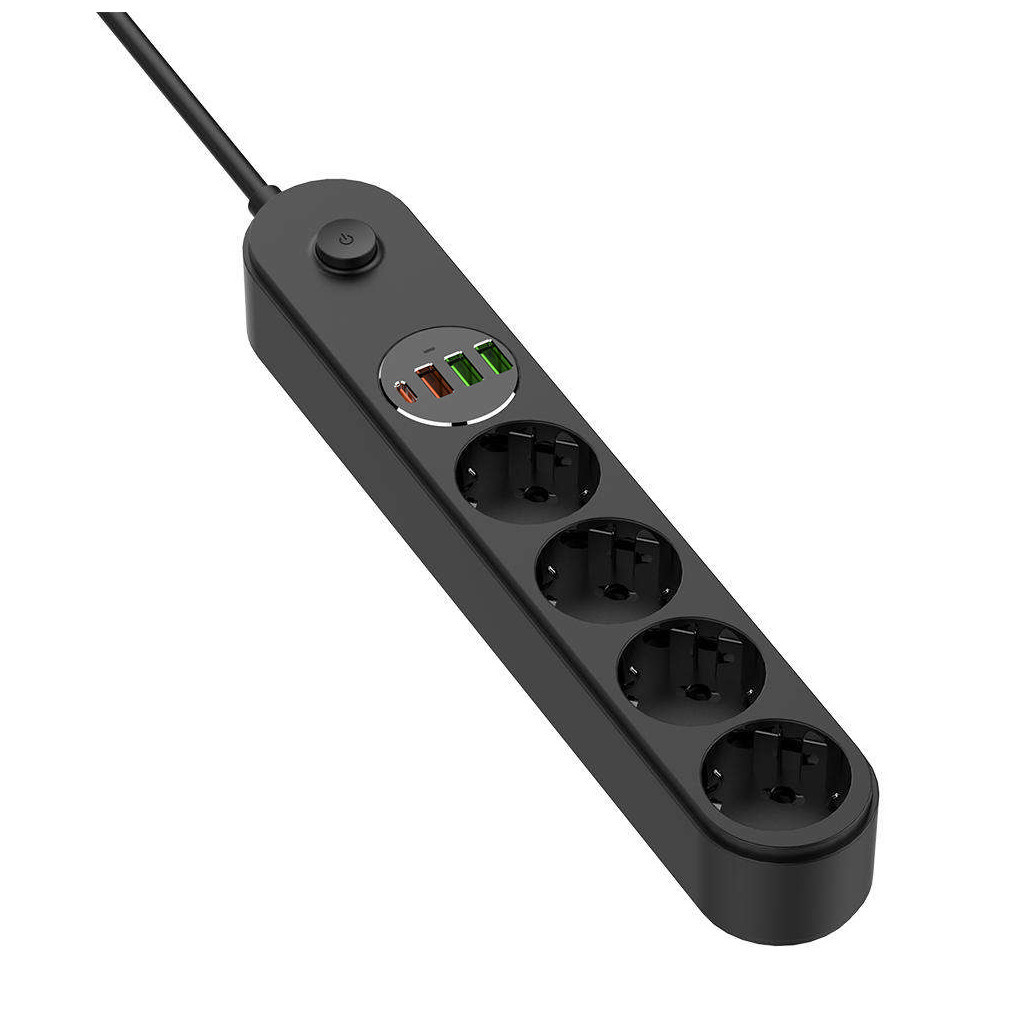 Мережевий фільтр живлення ColorWay CW-CHE44PDB, 4 розетки/4USB 2M (CW-CHE44PDB) - фото 3 Мережевий фільтр живлення ColorWay CW-CHE44PDB, 4 розетки/4USB 2M (CW-CHE44PDB) - фото 3