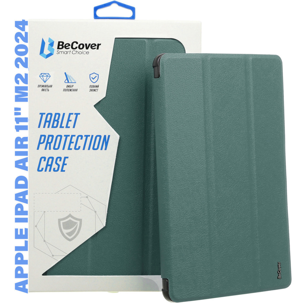 Чохол до планшета BeCover Tri Fold Hard Apple iPad Air 11" M2/M3 (2024/2025) Dark Green (711414) - фото 1
