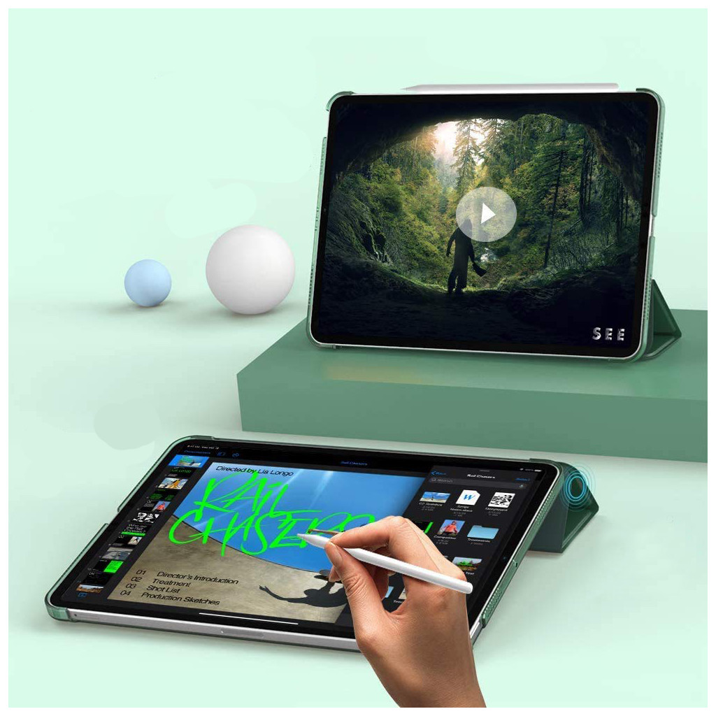 Чохол до планшета BeCover Tri Fold Hard Apple iPad Air 11" M2/M3 (2024/2025) Dark Green (711414) - фото 4 Чохол до планшета BeCover Tri Fold Hard Apple iPad Air 11" M2/M3 (2024/2025) Dark Green (711414) - фото 4