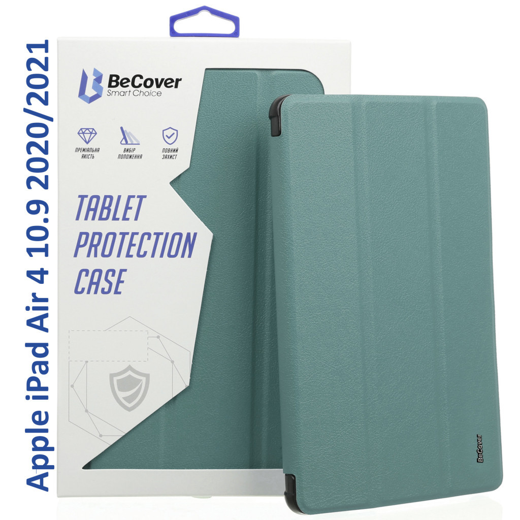Чохол до планшета BeCover Tri Fold Hard Apple iPad Air 4 10.9 2020/2021 Dark Green (709659) (709659) - фото 1