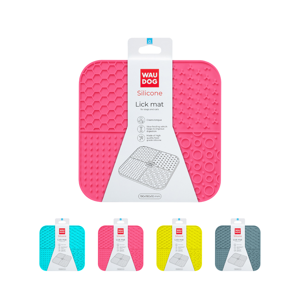 Універсальний посуд для тварин WAUDOG Silicone Килимок для злизування 19х19х1 см рожевий (23527) Універсальний посуд для тварин WAUDOG Silicone Килимок для злизування 19х19х1 см рожевий (23527)