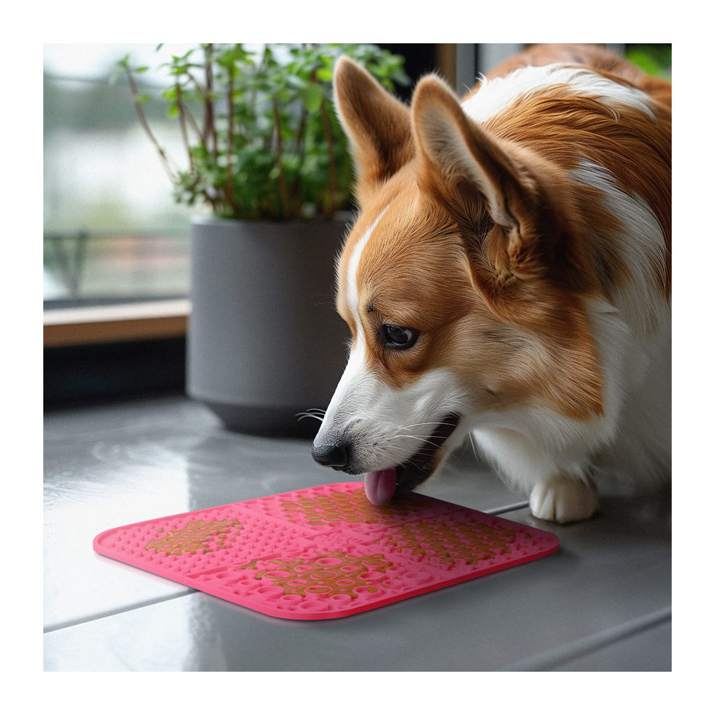 Універсальний посуд для тварин WAUDOG Silicone Килимок для злизування 19х19х1 см рожевий (23527) - фото 6 Універсальний посуд для тварин WAUDOG Silicone Килимок для злизування 19х19х1 см рожевий (23527) - фото 6