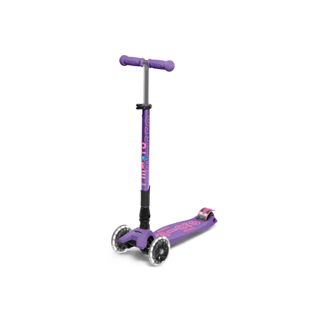 Самокат Micro Maxi Deluxe Foldable LED фіолетовий (MMD100) - фото 1