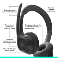 Навушники Logitech Zone 300 Bluetooth Graphite (981-001407) - фото 6
