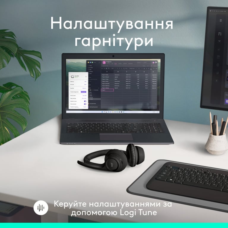 Навушники Logitech Zone 300 Bluetooth Graphite (981-001407) - фото 9