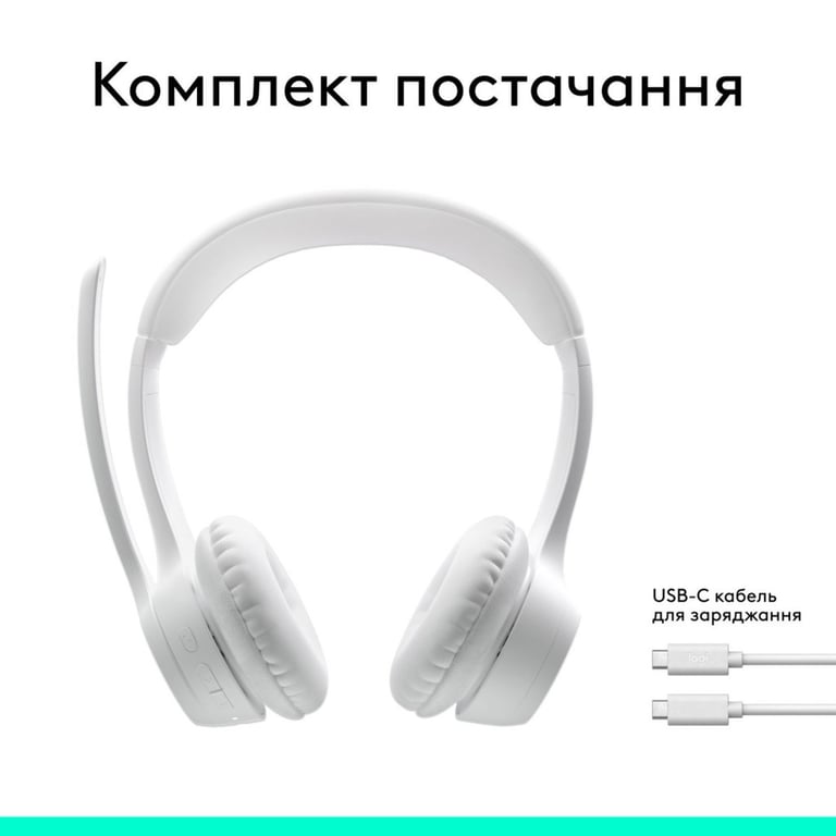 Навушники Logitech Zone 300 Bluetooth Off-White (981-001417) - фото 10
