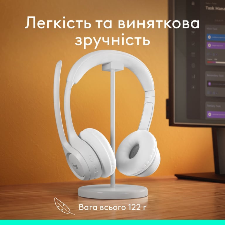 Навушники Logitech Zone 300 Bluetooth Off-White (981-001417) - фото 8