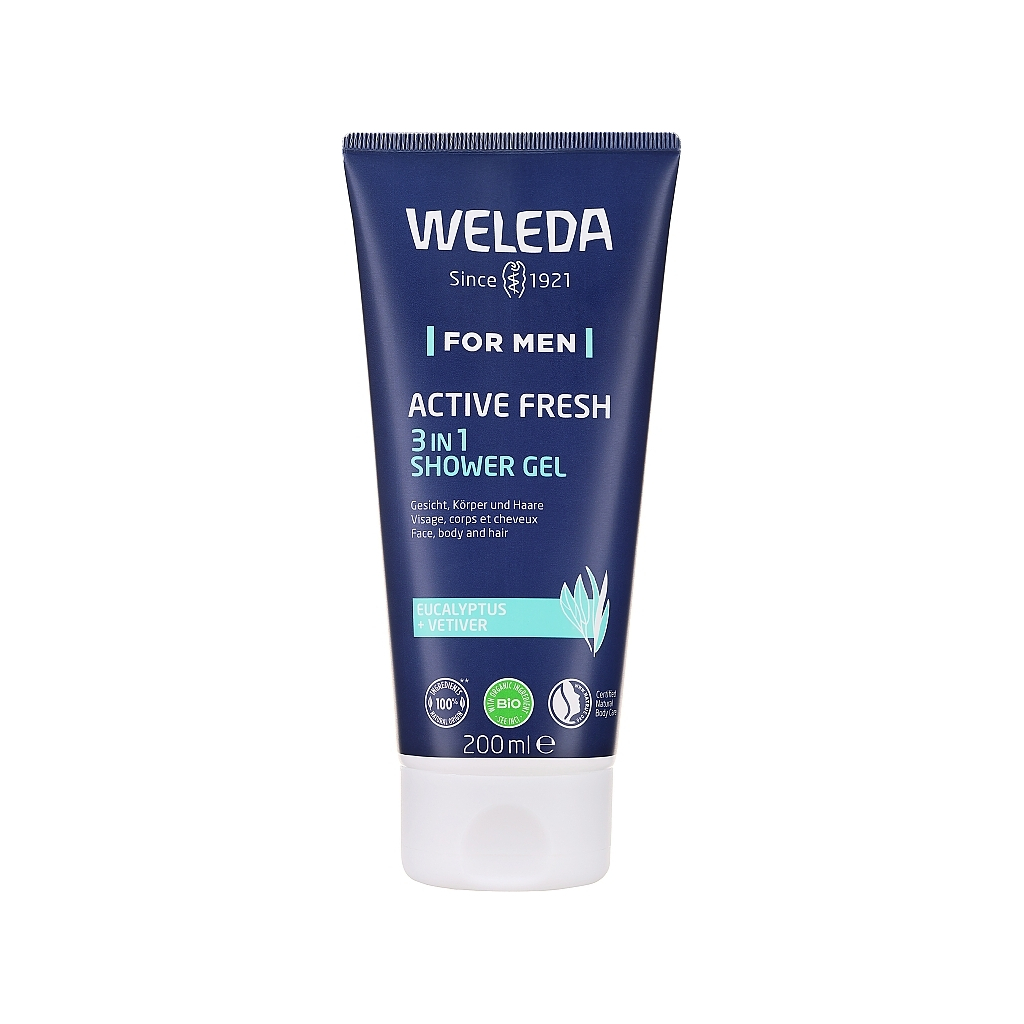Гель для душу Weleda Active Shower Gel 3 в 1 200 мл (7611916153600) - фото 1 Гель для душу Weleda Active Shower Gel 3 в 1 200 мл (7611916153600) - фото 1