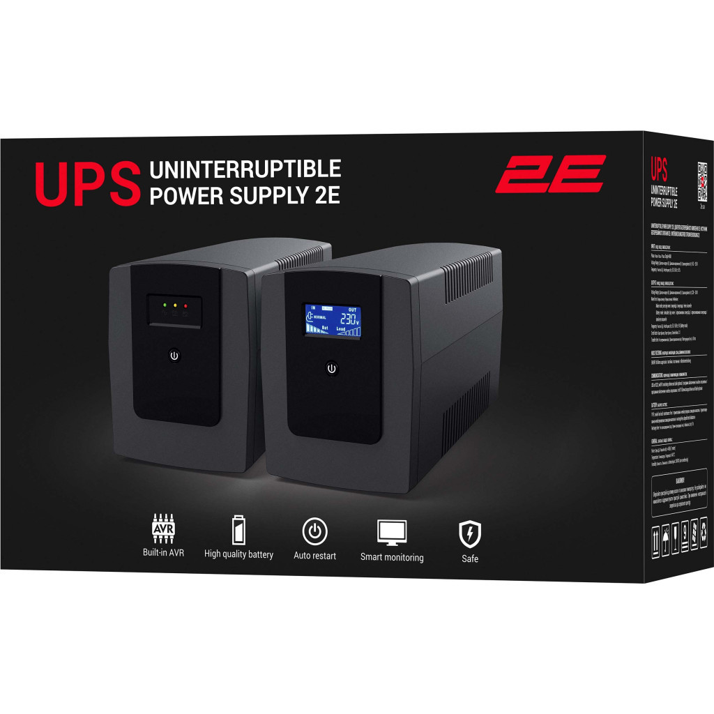 Пристрій безперебійного живлення 2E ED650, 360W (2E-ED650) - фото 4 Пристрій безперебійного живлення 2E ED650, 360W (2E-ED650) - фото 4