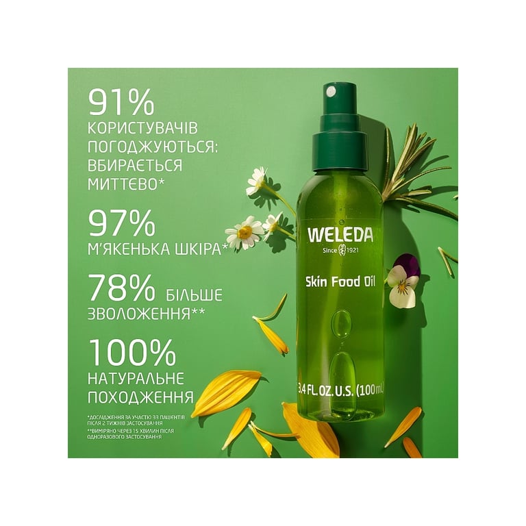 Олія для тіла Weleda Skin Food Ultra Light Dry Oil Ультралегка суха 100 мл (4001638580342) - фото 3