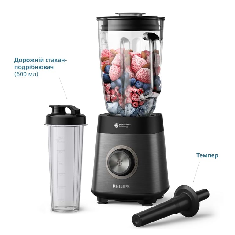 Блендер Philips стаціонарний Series 5000, 1200Вт, чаша-2000мл, скло, склянка в ко (HR3041/00) - фото 12