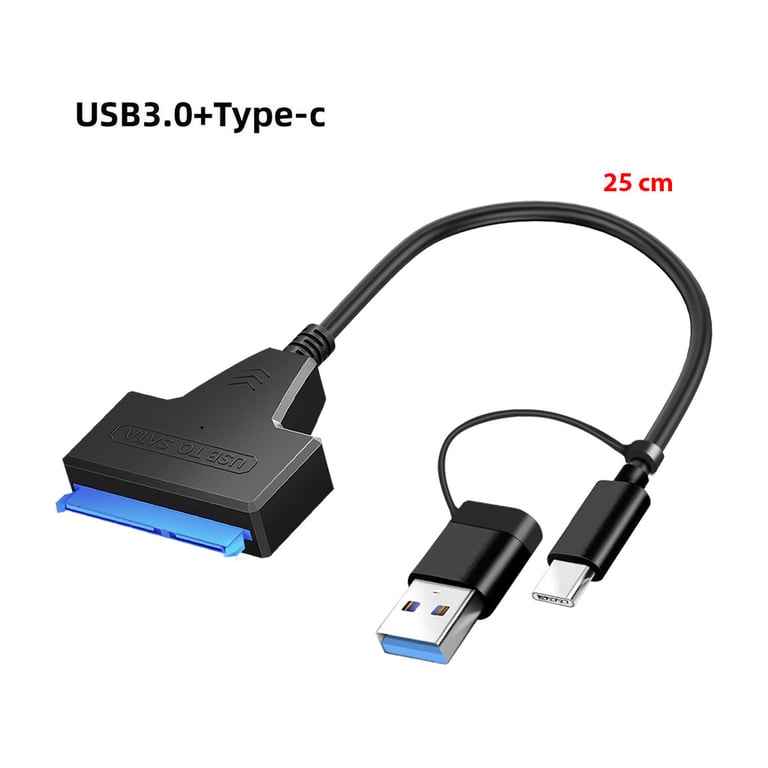 Адаптер USB3.0 Type-A/C HDD 2,5" SATA II/III / SSD Dynamode (DM-AD-SATA-U3) - фото 2