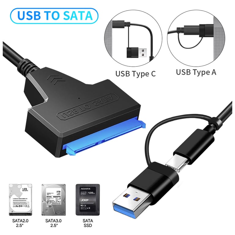 Адаптер USB3.0 Type-A/C HDD 2,5" SATA II/III / SSD Dynamode (DM-AD-SATA-U3) - фото 5