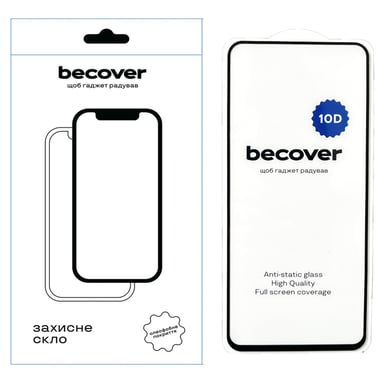 Скло захисне BeCover Xiaomi Redmi 12 4G 10D Black (711369) - фото 1