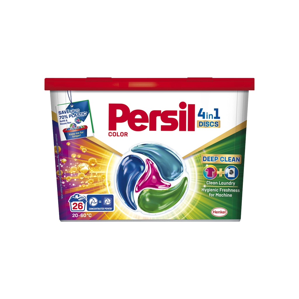 Капсули для прання Persil 4in1 Discs Color Deep Clean 26 шт. (9000101800043) - фото 1 Капсули для прання Persil 4in1 Discs Color Deep Clean 26 шт. (9000101800043) - фото 1