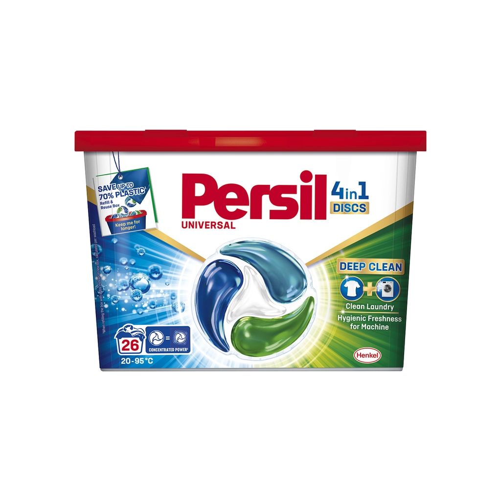 Капсули для прання Persil 4in1 Discs Universal Deep Clean 26 шт. (9000101599466) - фото 1 Капсули для прання Persil 4in1 Discs Universal Deep Clean 26 шт. (9000101599466) - фото 1