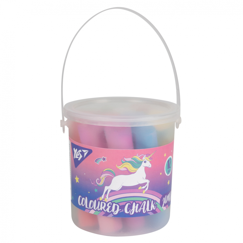 Крейда Yes кольорова Glamour 12 шт JUMBO в відрі (400513) - фото 1 Крейда Yes кольорова Glamour 12 шт JUMBO в відрі (400513) - фото 1