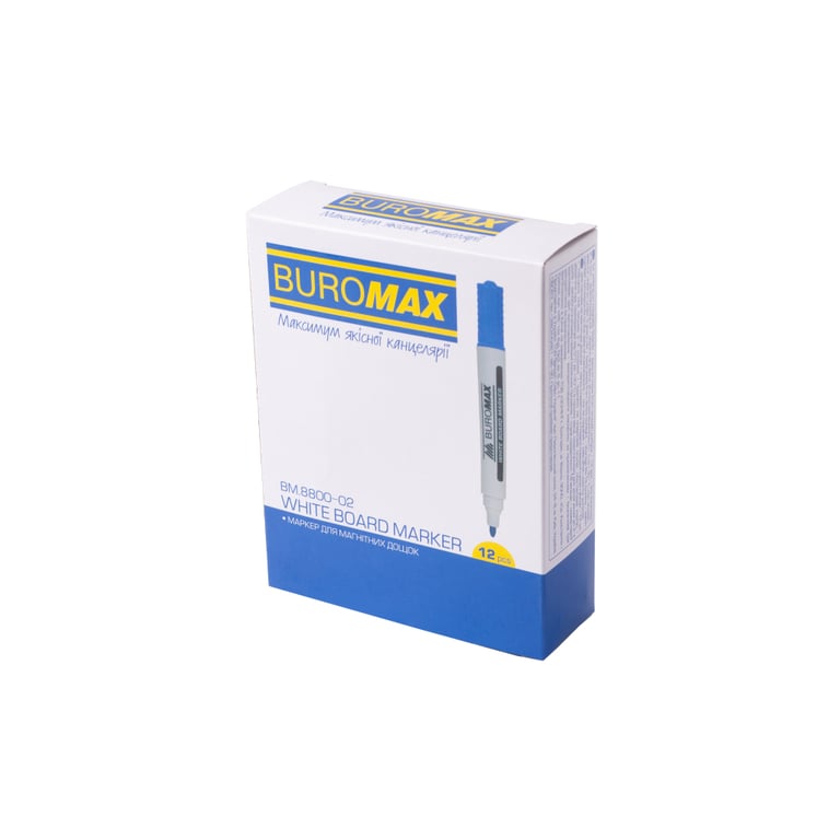 Маркер Buromax для магнітних дошок, синій, 2-4 мм, спиртова основа (BM.8800-02) - фото 3