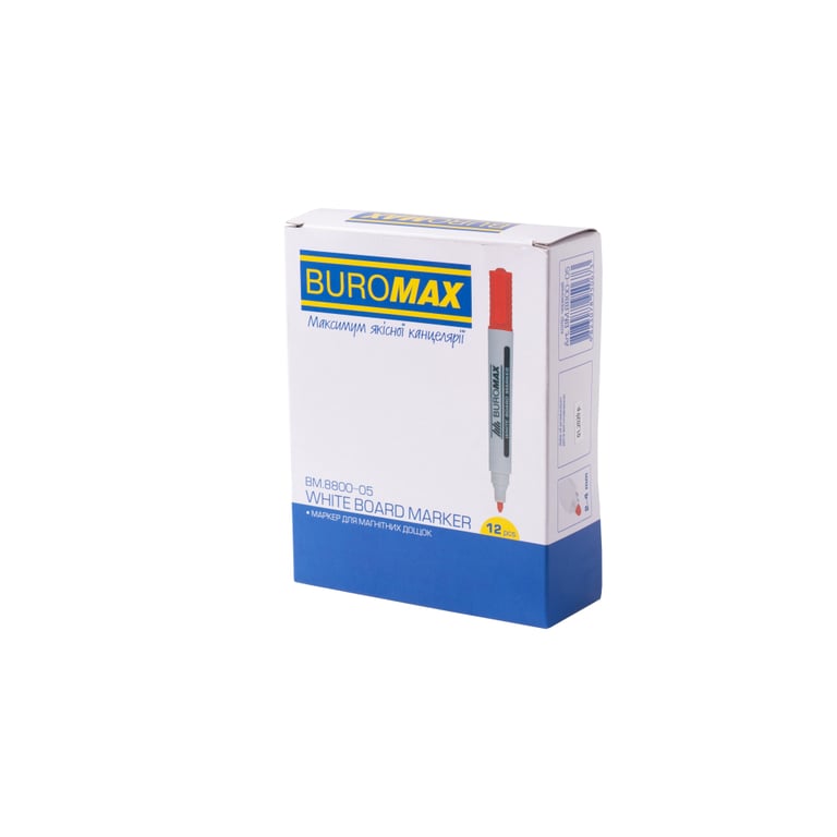 Маркер Buromax для магнітних дошок, червоний, 2-4 мм, спиртова основа (BM.8800-05) - фото 3
