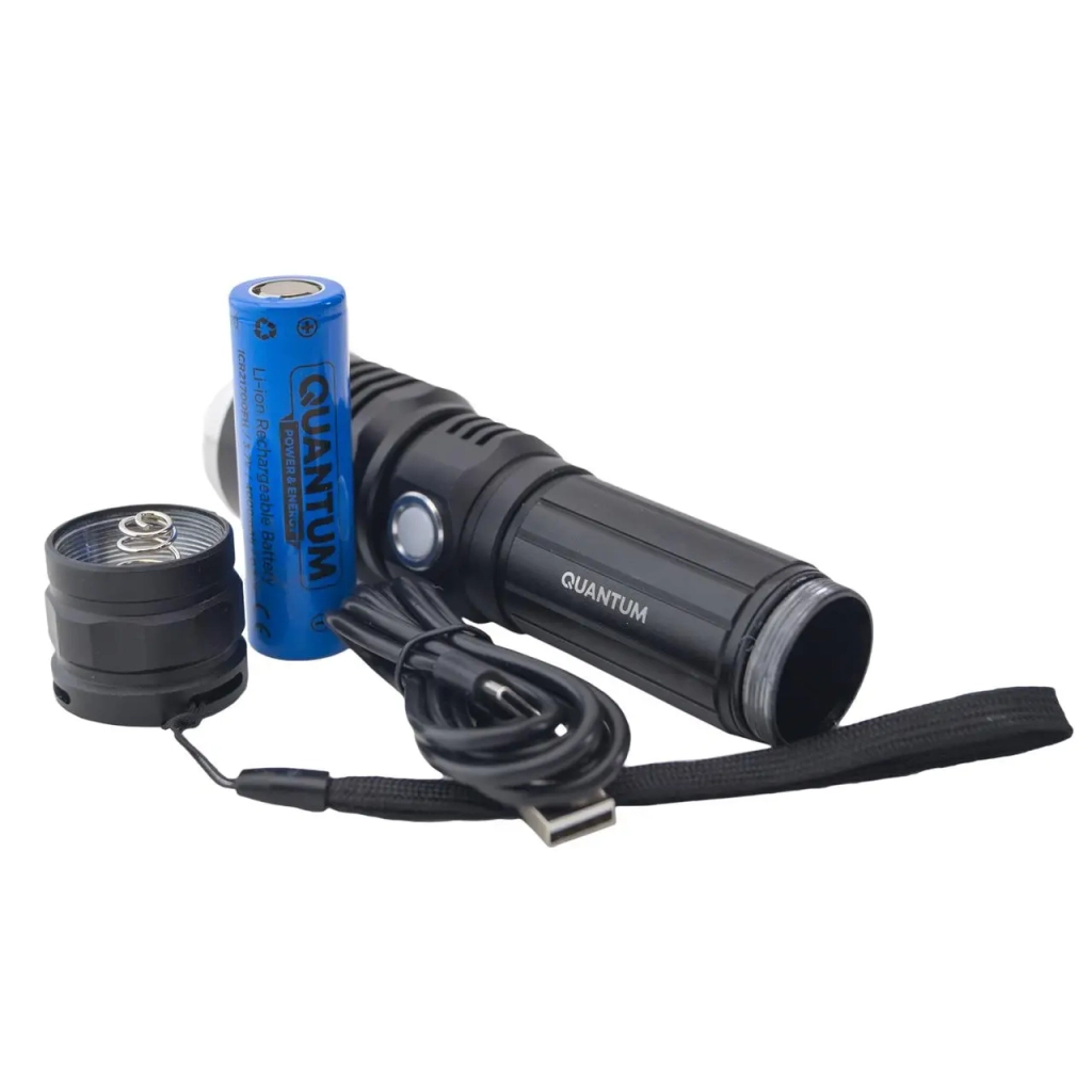Ліхтар Quantum Solid-H 10W LED з USB-C + Li-ion21700/4000mAh (QM-FL1020-21700/4000-PB) - фото 9 Ліхтар Quantum Solid-H 10W LED з USB-C + Li-ion21700/4000mAh (QM-FL1020-21700/4000-PB) - фото 9