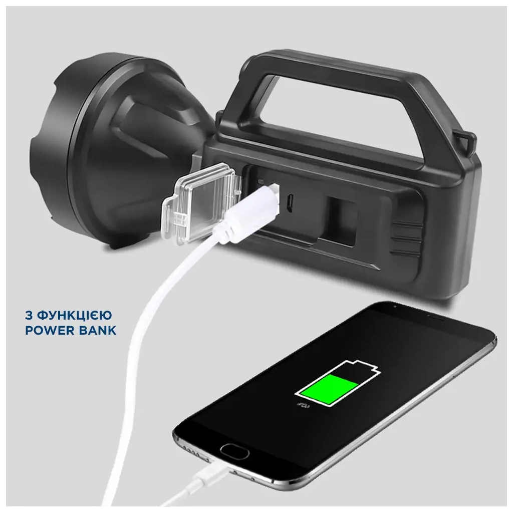 Ліхтар Quantum Tracker 3W LED+COB з функцією Power Bank (QM-FL1063) - фото 4 Ліхтар Quantum Tracker 3W LED+COB з функцією Power Bank (QM-FL1063) - фото 4