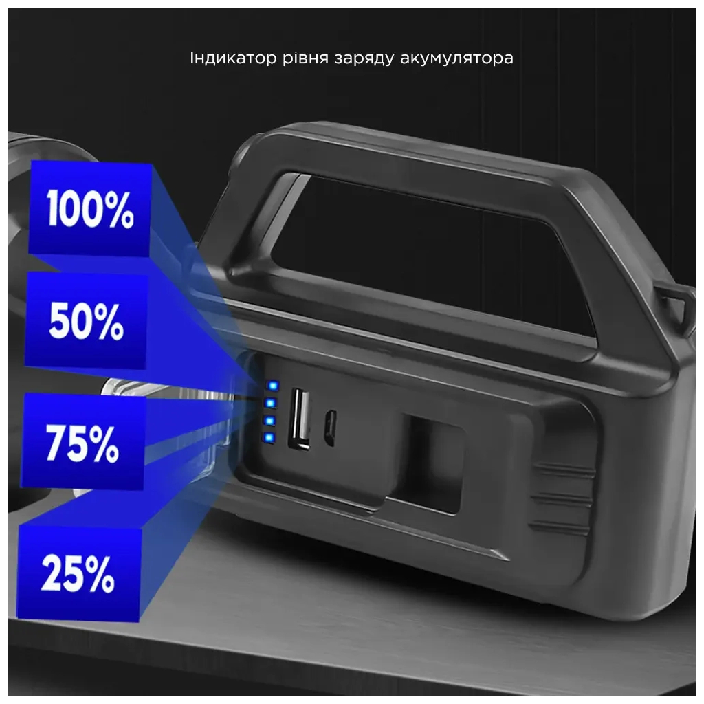 Ліхтар Quantum Tracker 3W LED+COB з функцією Power Bank (QM-FL1063) - фото 8 Ліхтар Quantum Tracker 3W LED+COB з функцією Power Bank (QM-FL1063) - фото 8