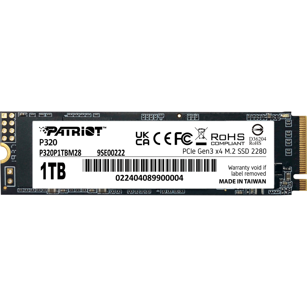 Накопичувач SSD M.2 2280 1TB Patriot (P320P1TBM28) - фото 1 Накопичувач SSD M.2 2280 1TB Patriot (P320P1TBM28) - фото 1