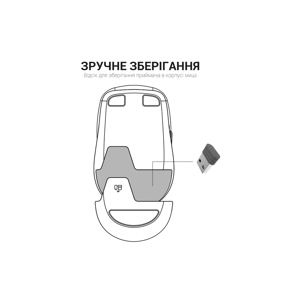 Мишка OfficePro M230G Silent Click Wireless/Bluetooth Gray (M230G) - фото 4 Мишка OfficePro M230G Silent Click Wireless/Bluetooth Gray (M230G) - фото 4