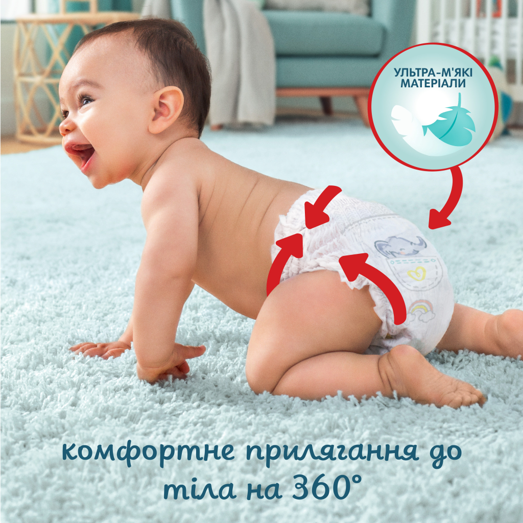 Підгузки Pampers Premium Care Pants Трусики Розмір 7 (17+ кг) 80 шт. (8700216338981) - фото 3 Підгузки Pampers Premium Care Pants Трусики Розмір 7 (17+ кг) 80 шт. (8700216338981) - фото 3