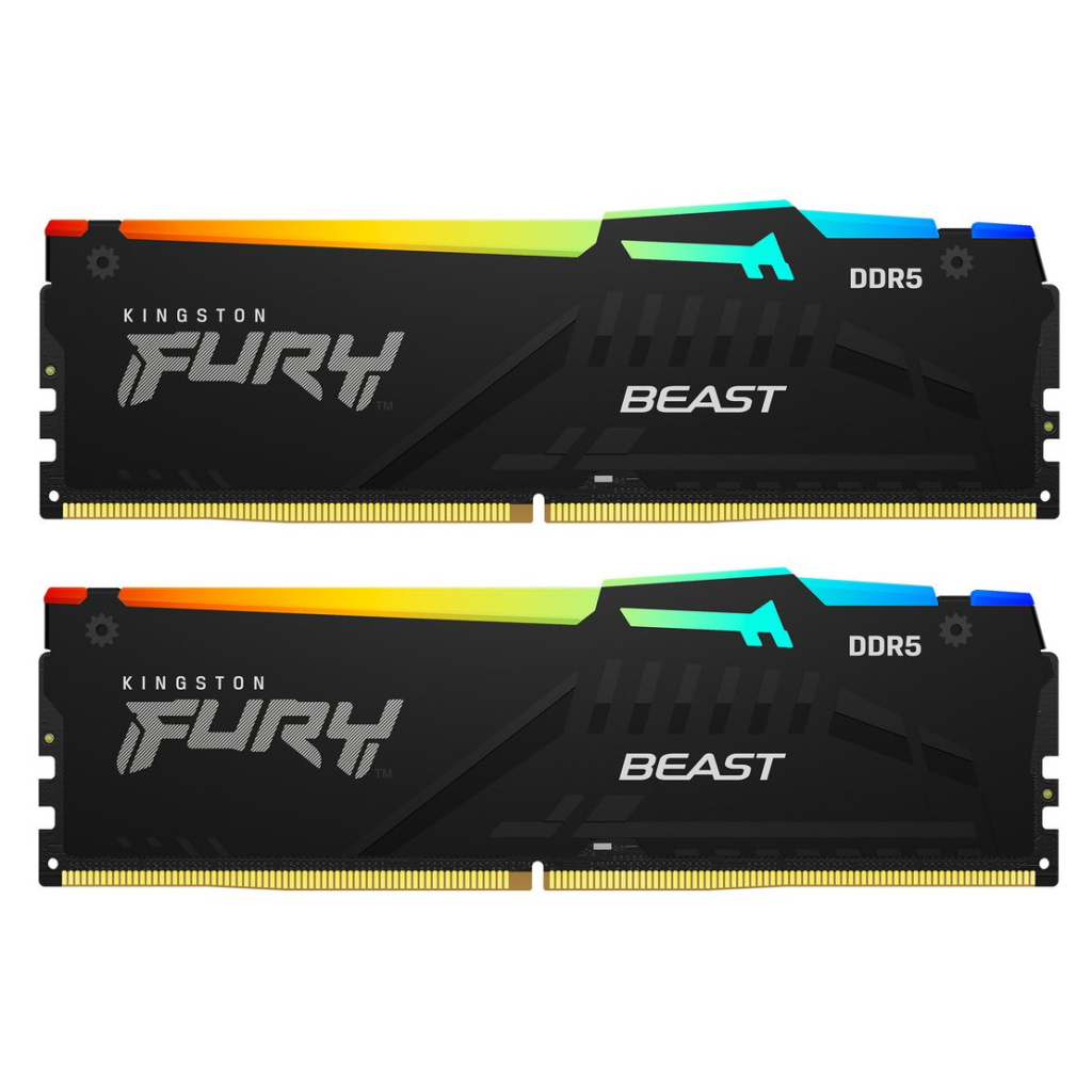 Модуль пам'яті для комп'ютера DDR5 16GB (2x8GB) 6000 MHz Beast RGB EXPO Kingston Fury (ex.HyperX) (KF560C30BBEAK2-16) - фото 1
