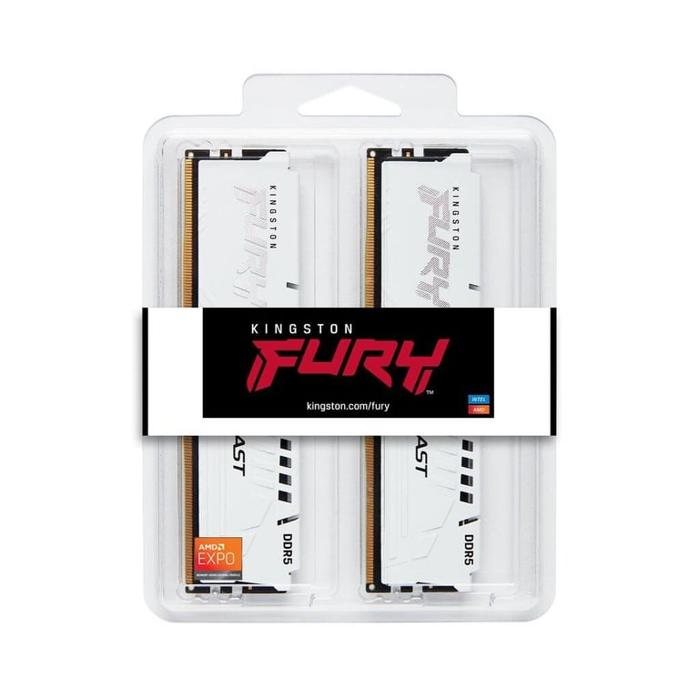 Модуль пам'яті для комп'ютера DDR5 32GB (2x16GB) 6400 MHz Beast White EXPO Kingston Fury (ex.HyperX) (KF564C32BWEK2-32) - фото 4