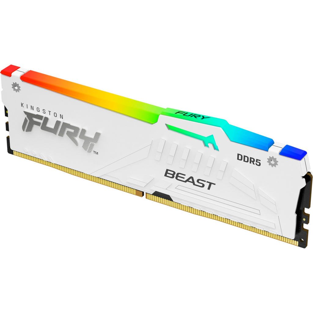 Модуль пам'яті для комп'ютера DDR5 32GB 6400 MHz Beast White RGB XMP Kingston Fury (ex.HyperX) (KF564C32BWA-32) - фото 2 Модуль пам'яті для комп'ютера DDR5 32GB 6400 MHz Beast White RGB XMP Kingston Fury (ex.HyperX) (KF564C32BWA-32) - фото 2