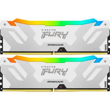 Модуль пам'яті для комп'ютера DDR5 32GB (2x16GB) 8000 MHz Renegade RGB White XMP Kingston Fury (ex.HyperX) (KF580C38RWAK2-32) - фото 1