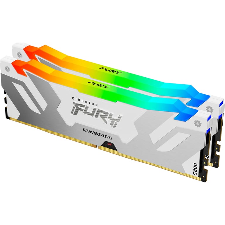 Модуль пам'яті для комп'ютера DDR5 32GB (2x16GB) 8000 MHz Renegade RGB White XMP Kingston Fury (ex.HyperX) (KF580C38RWAK2-32) - фото 2