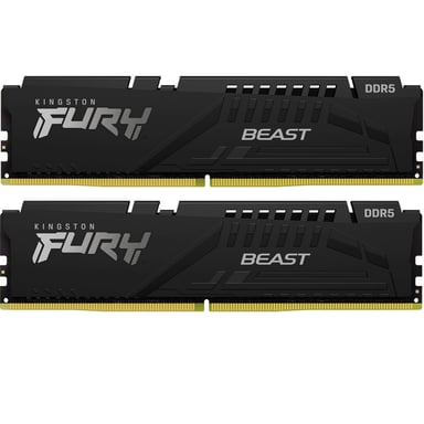 Модуль пам'яті для комп'ютера DDR5 64GB (2x32GB) 6000 MHz Beast Black EXPO Kingston Fury (ex.HyperX) (KF560C30BBEK2-64) - фото 1