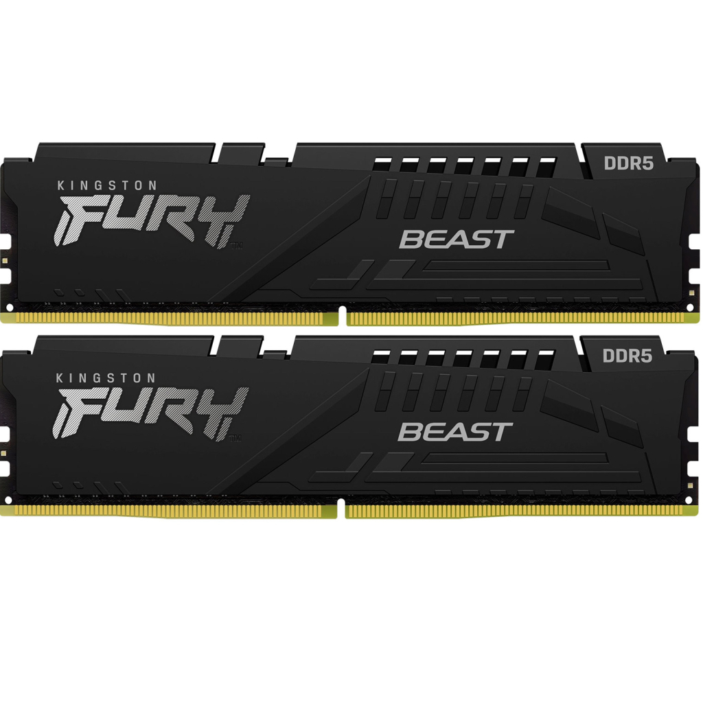 Модуль пам'яті для комп'ютера DDR5 64GB (2x32GB) 6000 MHz Beast Black XMP Kingston Fury (ex.HyperX) (KF560C30BBK2-64) - фото 1
