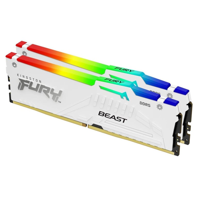 Модуль пам'яті для комп'ютера DDR5 64GB (2x32GB) 6400 MHz Beast White RGB EXPO Kingston Fury (ex.HyperX) (KF564C32BWEAK2-64) - фото 2
