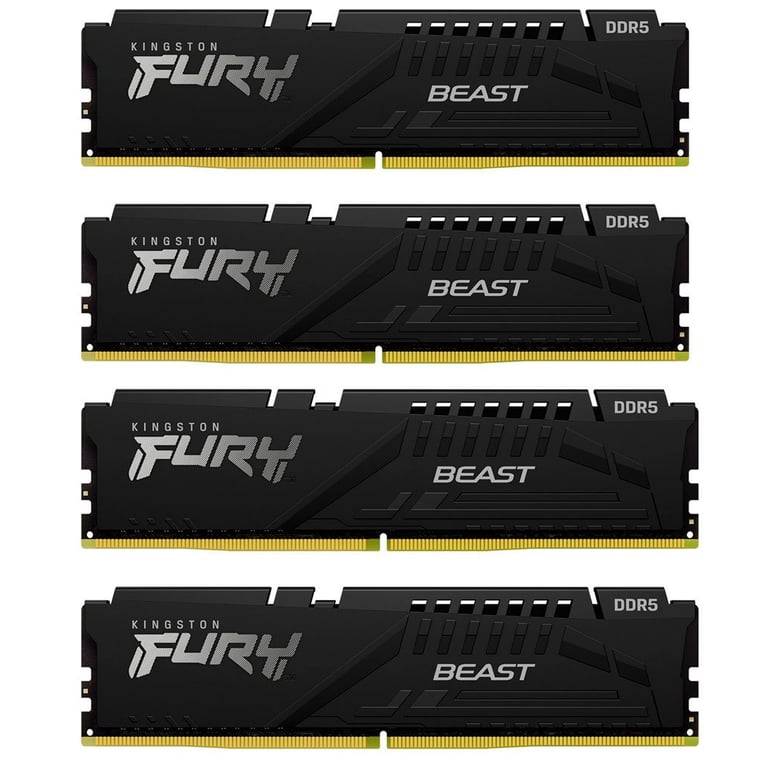 Модуль пам'яті для комп'ютера DDR5 128GB (4x32GB) 5600 MHz Beast Black XMP Kingston Fury (ex.HyperX) (KF556C40BBK4-128) - фото 1