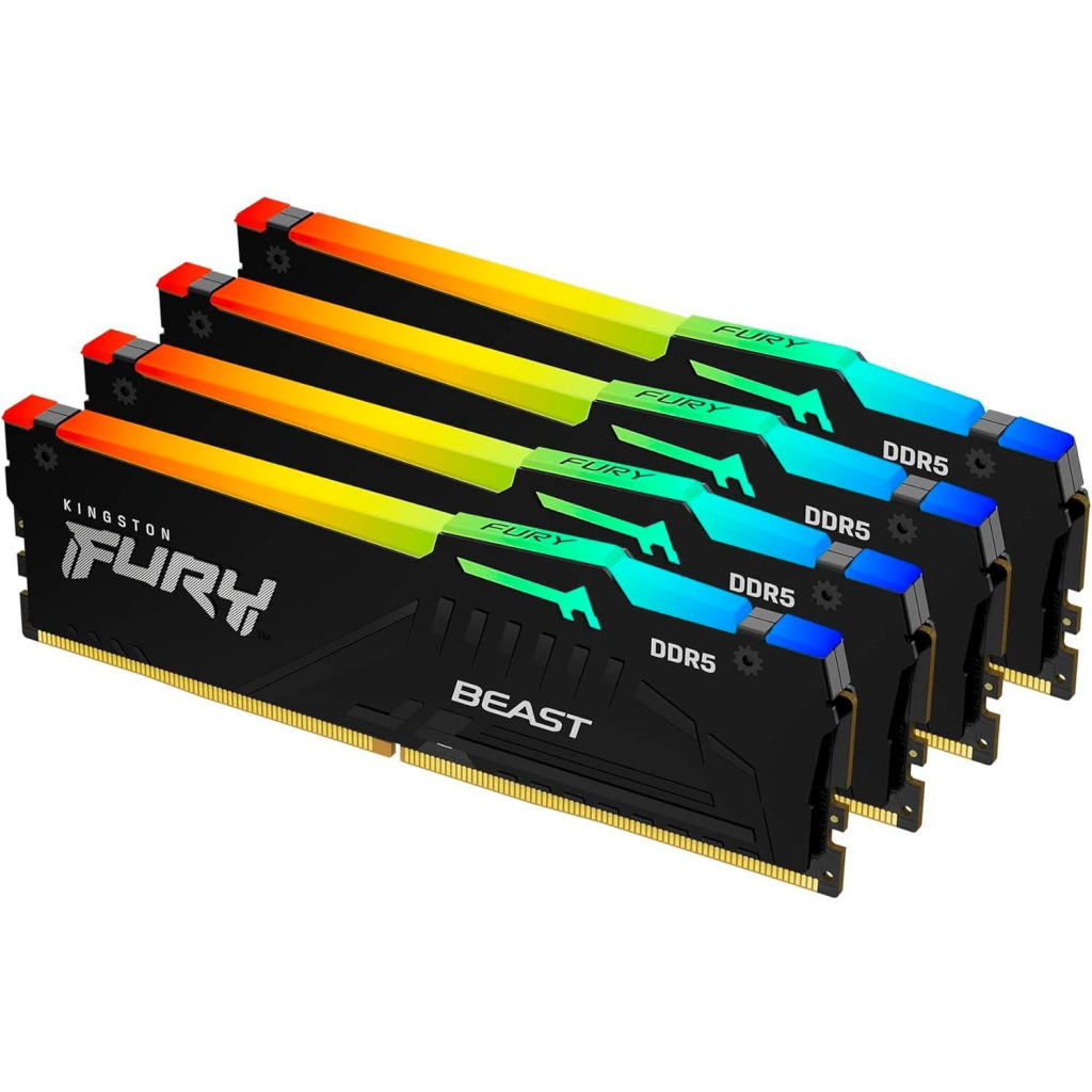 Модуль пам'яті для комп'ютера DDR5 128GB (4x32GB) 5600 MHz Beast RGB XMP Kingston Fury (ex.HyperX) (KF556C40BBAK4-128) - фото 2 Модуль пам'яті для комп'ютера DDR5 128GB (4x32GB) 5600 MHz Beast RGB XMP Kingston Fury (ex.HyperX) (KF556C40BBAK4-128) - фото 2