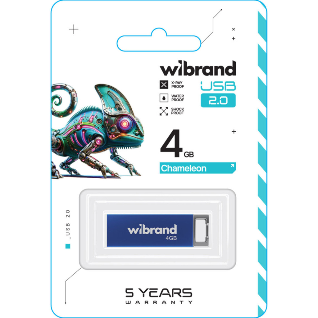 USB флеш накопичувач Wibrand 4GB Chameleon Blue USB 2.0 (WI2.0/CH4U6U) - фото 2 USB флеш накопичувач Wibrand 4GB Chameleon Blue USB 2.0 (WI2.0/CH4U6U) - фото 2