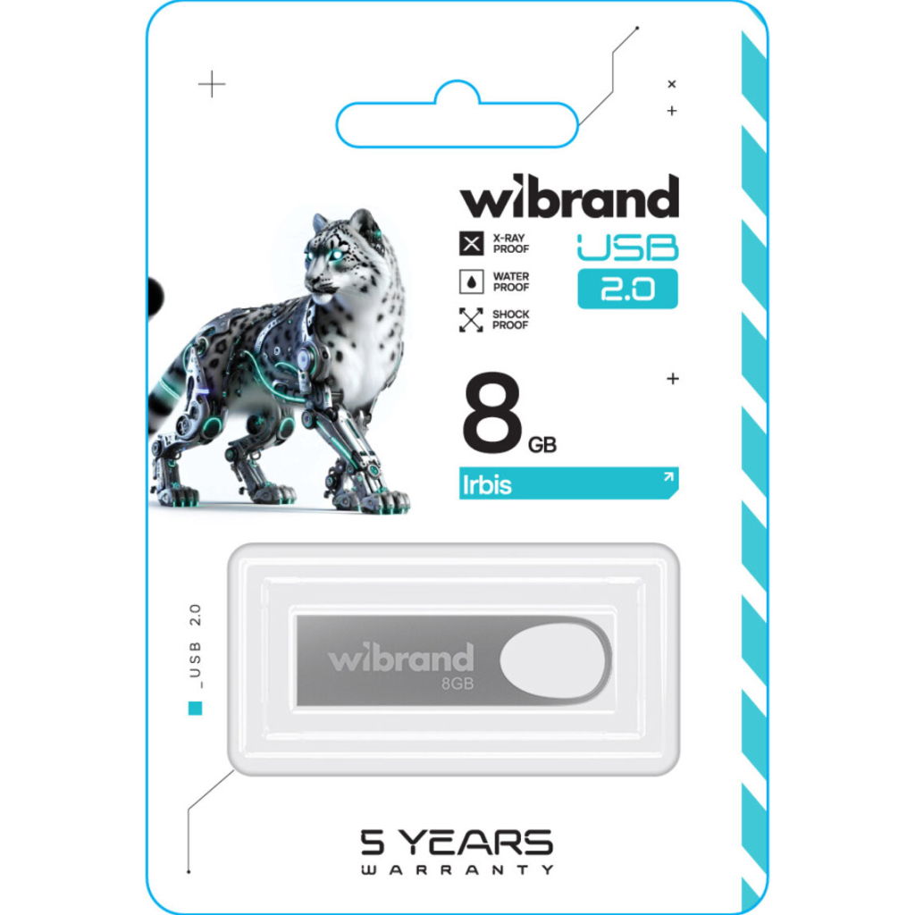 USB флеш накопичувач Wibrand 8GB Irbis Silver USB 2.0 (WI2.0/IR8U3S) - фото 2 USB флеш накопичувач Wibrand 8GB Irbis Silver USB 2.0 (WI2.0/IR8U3S) - фото 2