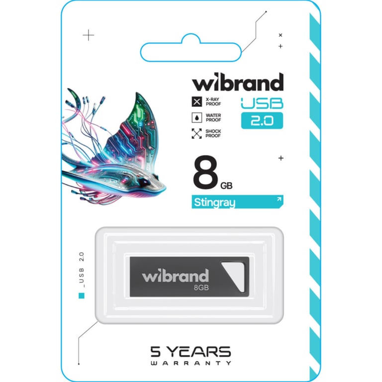 USB флеш накопичувач Wibrand 8GB Stingray Grey USB 2.0 (WI2.0/ST8U5G) - фото 2