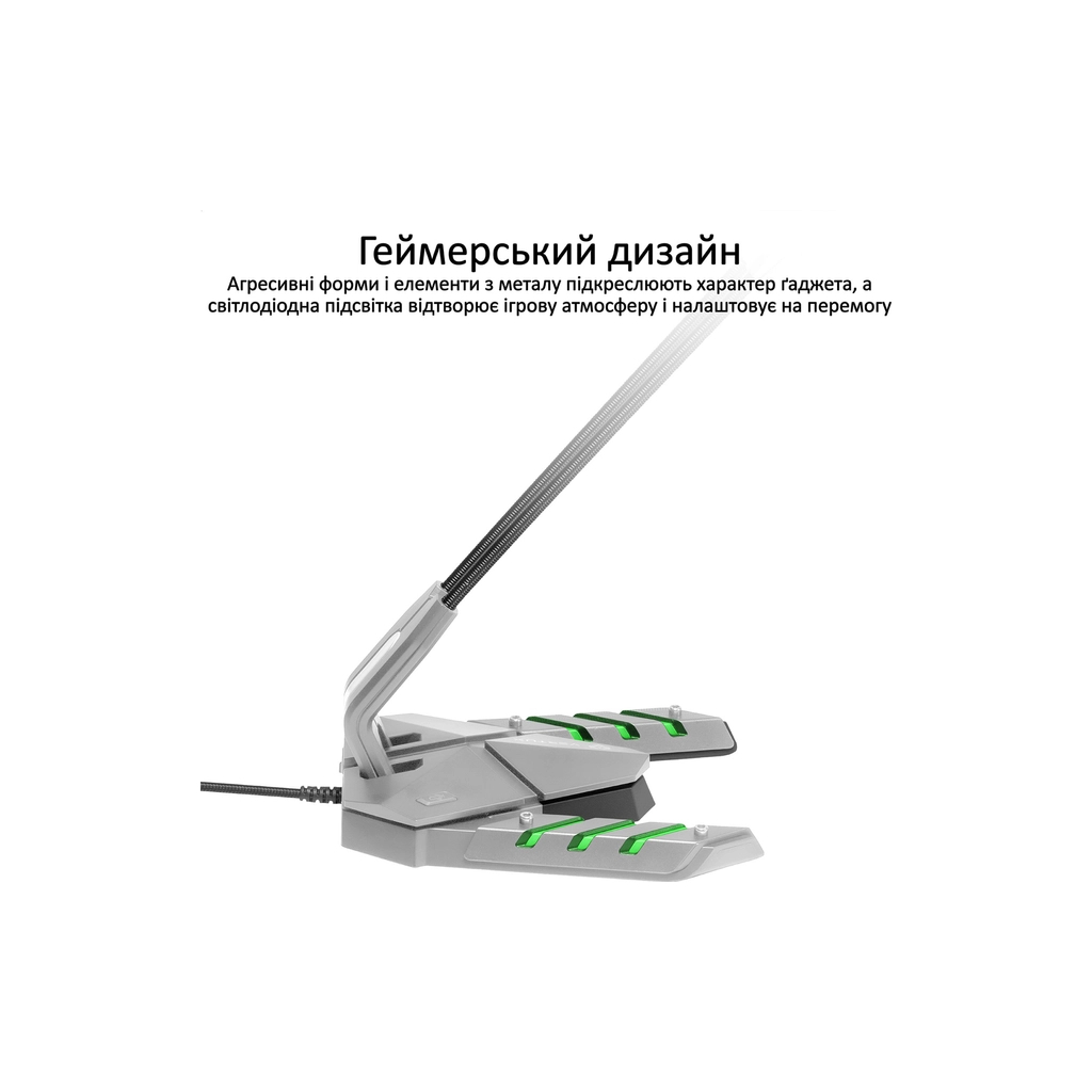 Мікрофон Vertux Streamer-3 LED USB Grey (streamer-3.grey) - фото 3 Мікрофон Vertux Streamer-3 LED USB Grey (streamer-3.grey) - фото 3