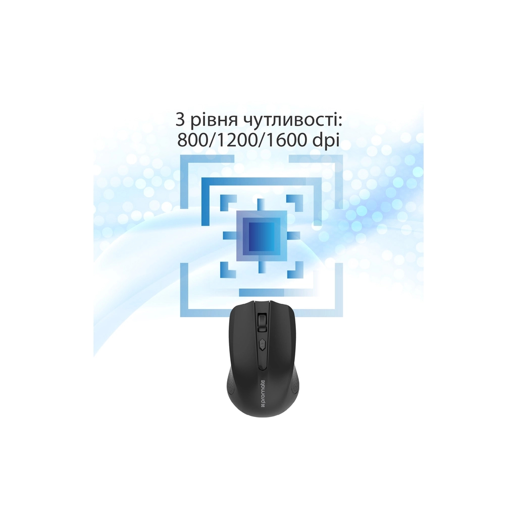 Мишка Promate Clix-8 Wireless Black (clix-8.black) - фото 3 Мишка Promate Clix-8 Wireless Black (clix-8.black) - фото 3