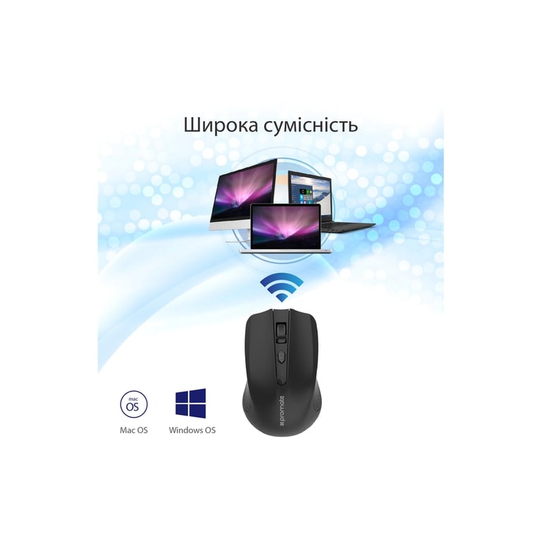 Мишка Promate Clix-8 Wireless Black (clix-8.black) - фото 7