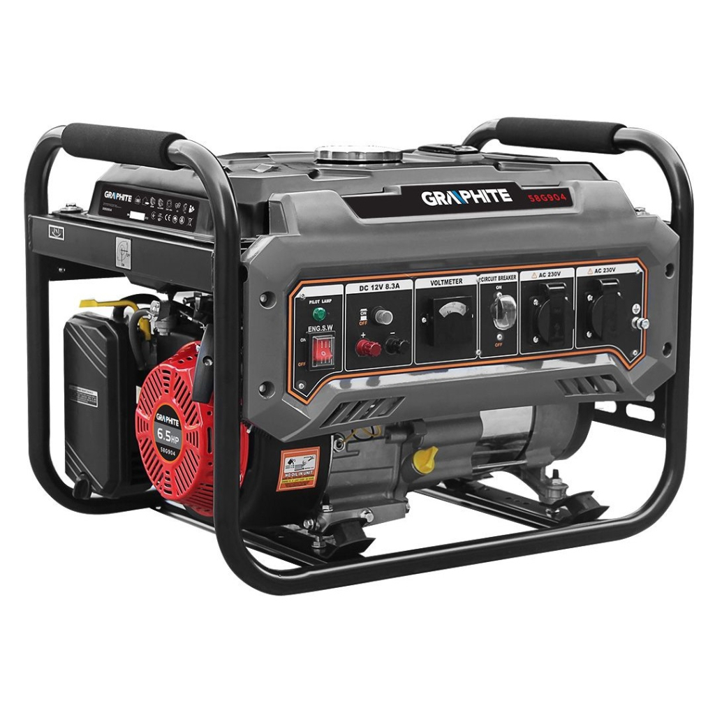 Генератор Graphite 230V (1 фаза), 2/2.2kW, ручний старт, AVR, 40кг (58G904) - фото 1
