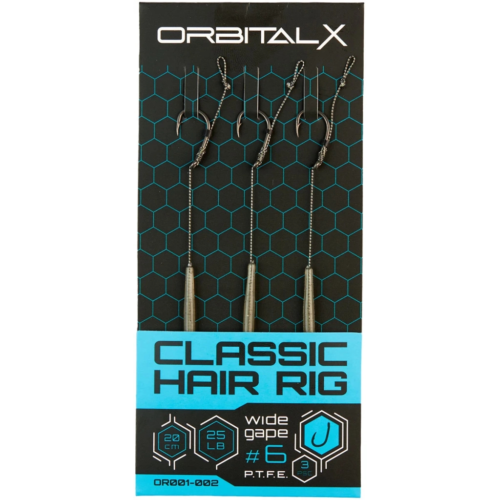 Повідець OrbitalX Classic Hair Rig Wide Gape 6 25lb 20cm (3шт/уп) camo (694.00.01) - фото 1